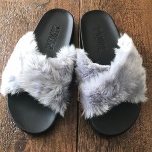 PINK Victoria’s Secret Fur Slides